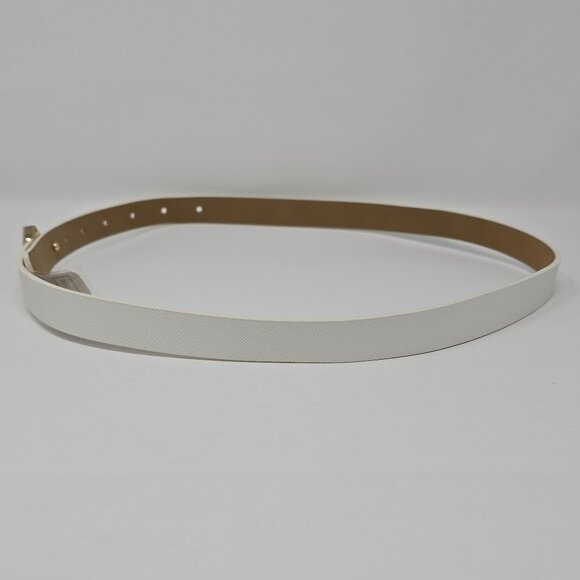 Kate Spade Leather Slim White Belt with Glitter Spade Buckle, Small - Picture 8 of 15